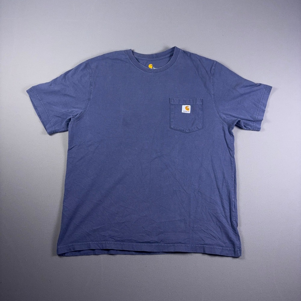 Carhartt Mens Large Blue Short Sleeve Pocket T-Shirt Original Fit Workwear Tee